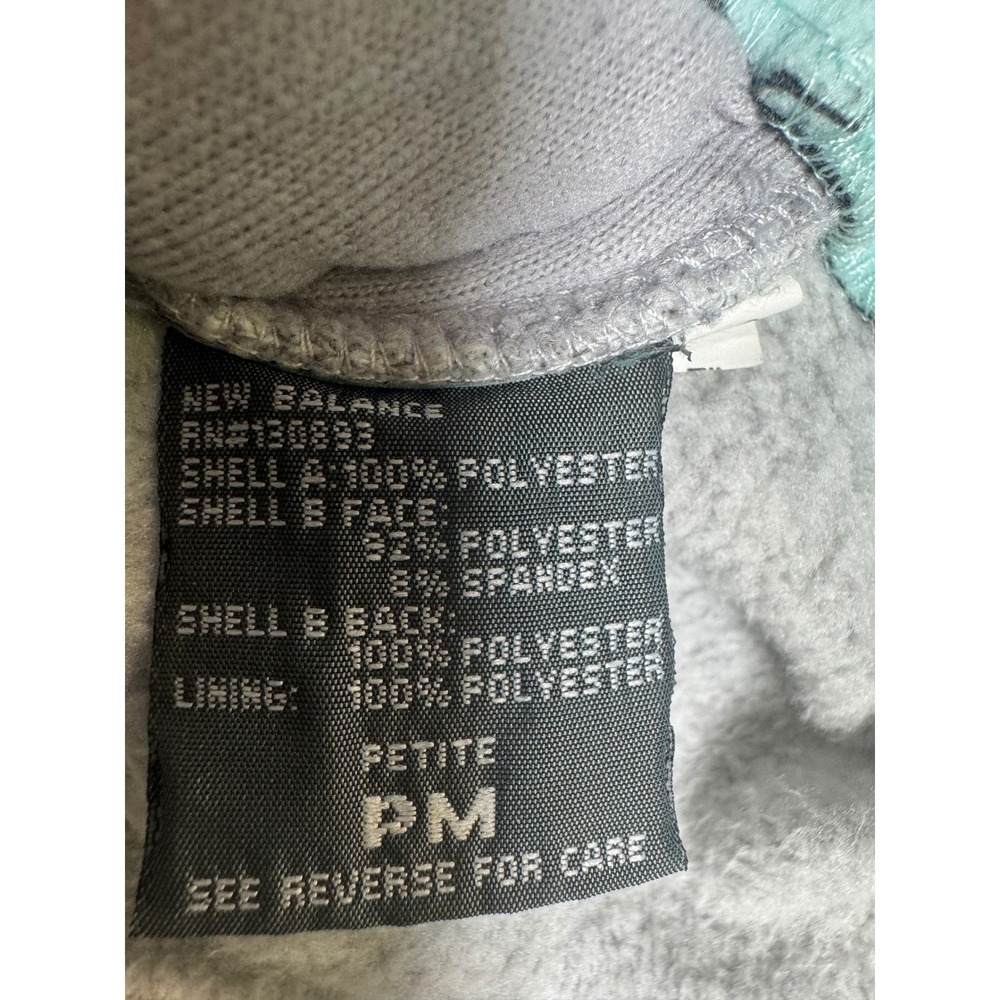 New Balance‎ Womens Petite PM Heathered Fleece Zip Up Jacket Heather Gray Black - Picture 6 of 9